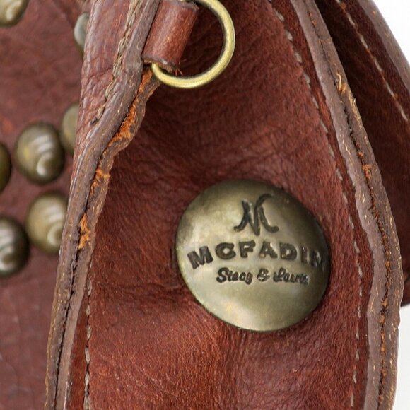 McFadin Stacy & Laurie Brown Leather Studded Wallet Clutch Wristlet (NO Strap) - Picture 4 of 7